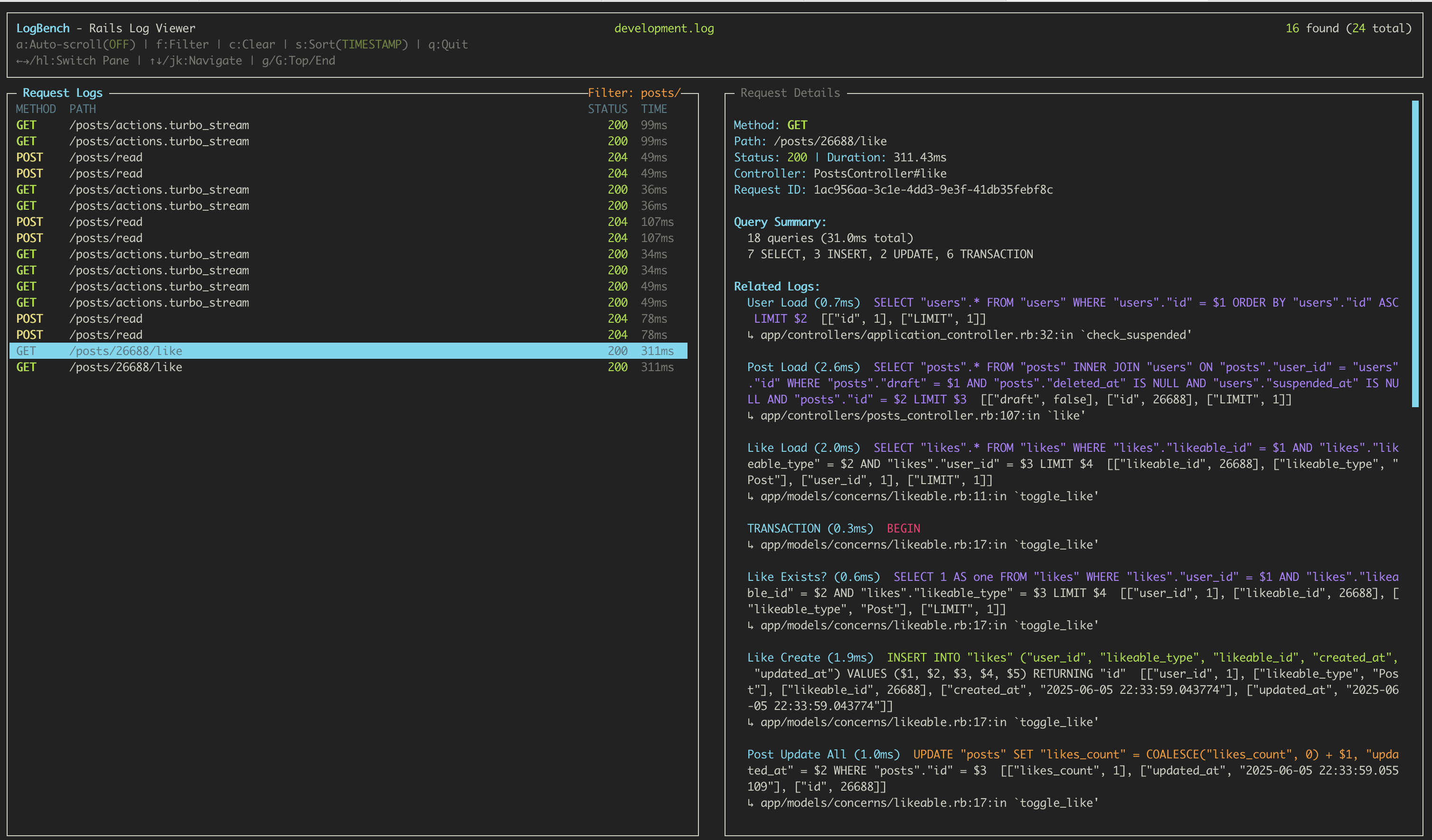 log_bench terminal UI preview